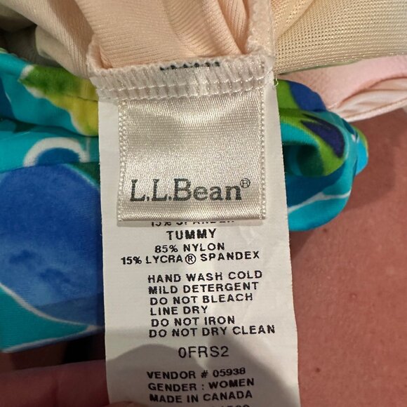 LL BEAN WOMENS BLUE FLORAL SWIM DRESS 10 LONG - Picture 7 of 9